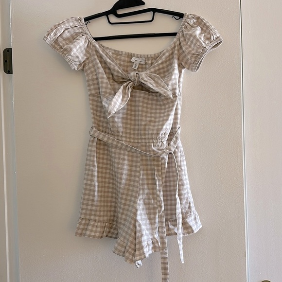 Topshop Gingham Off-the-Shoulder Romper Size 8 - Picture 8 of 8